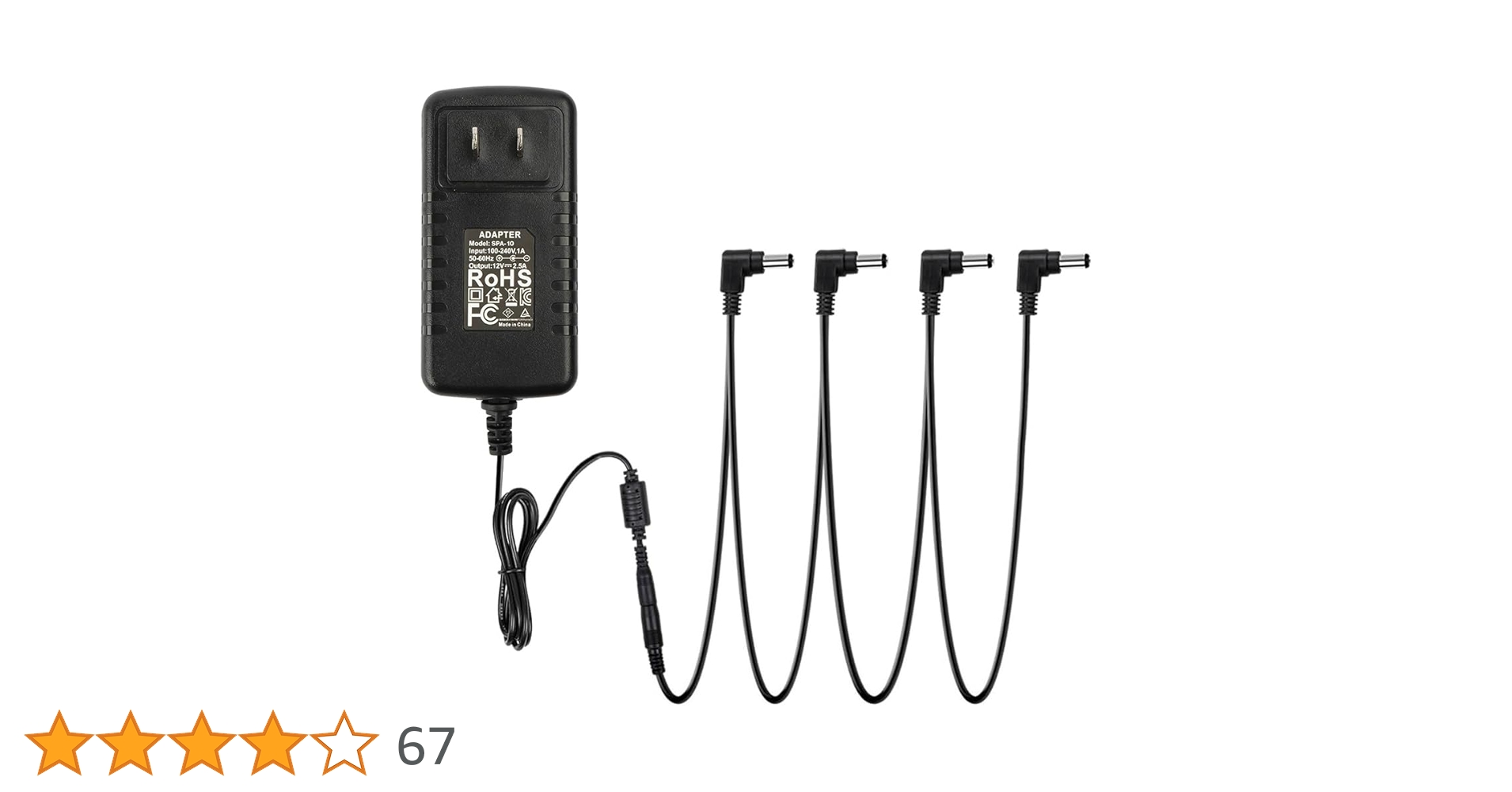 Amazon | STRICH エフェクター電源 4チャンネル DC9V 1A パワー